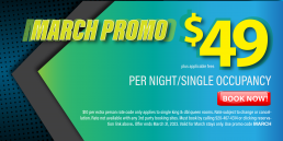March Promo $49 per night